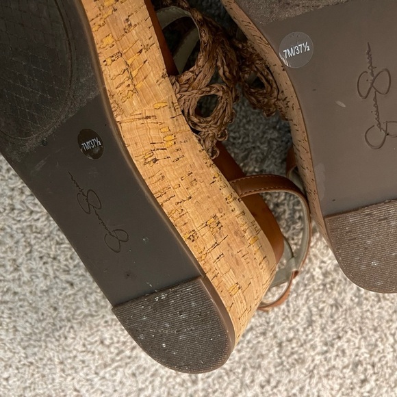 Jessica Simpson Brown Wedge Espadrilles with Ankle Strap - Picture 9 of 9